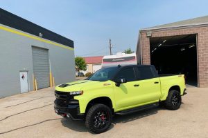 truck with wrap on it